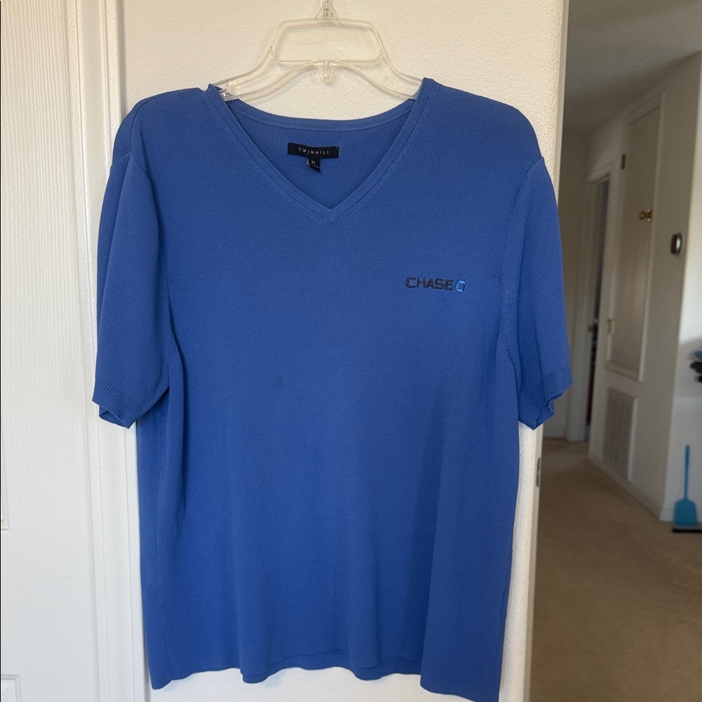 Lands' End Blue V-Neck Sweater